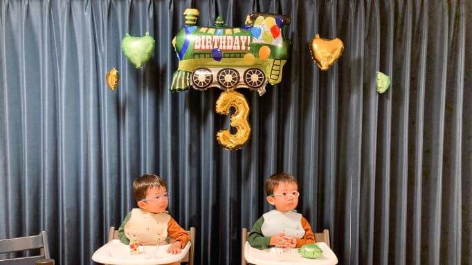 3歳双子の男の子お誕生日会